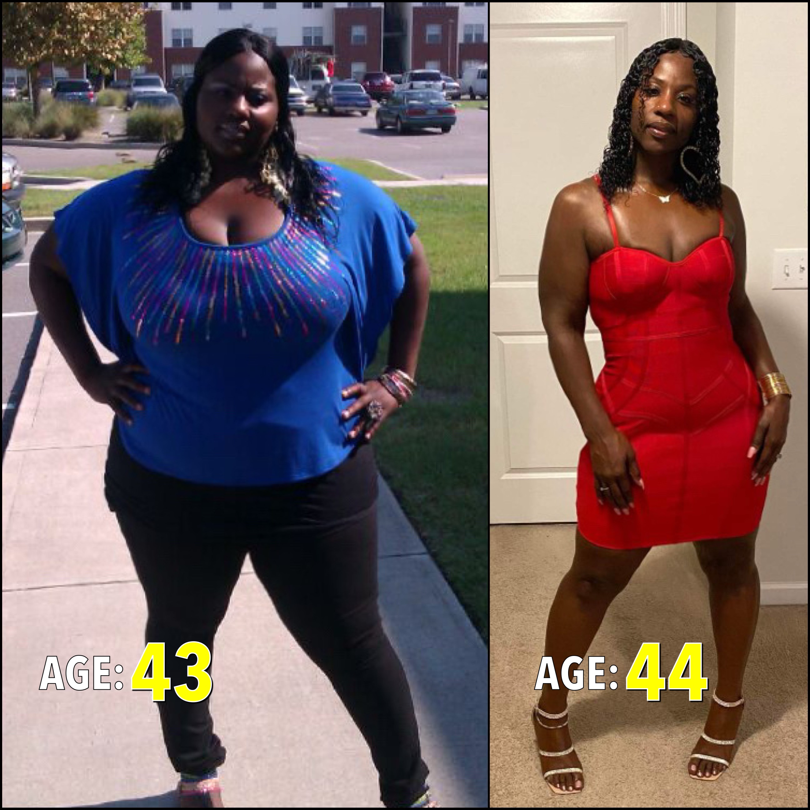 Moya’s documented Fitness On Fire chapter in a red dress